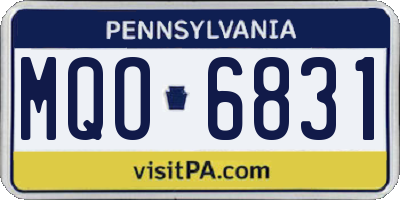 PA license plate MQO6831
