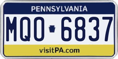 PA license plate MQO6837