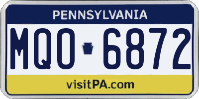 PA license plate MQO6872