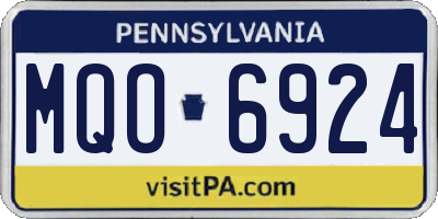 PA license plate MQO6924