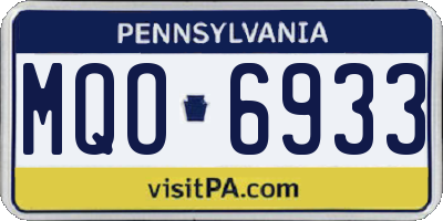 PA license plate MQO6933