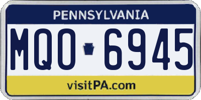 PA license plate MQO6945