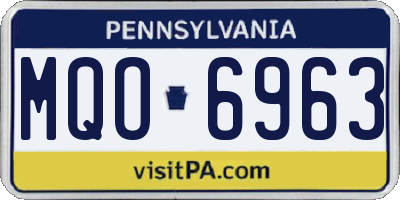 PA license plate MQO6963
