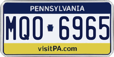 PA license plate MQO6965