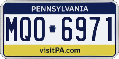 PA license plate MQO6971