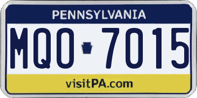 PA license plate MQO7015