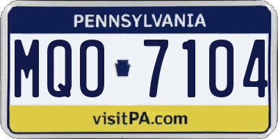 PA license plate MQO7104