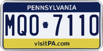 PA license plate MQO7110