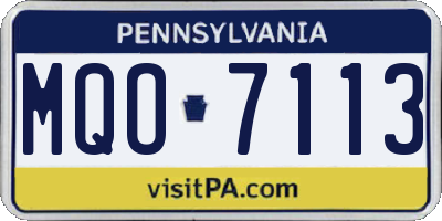 PA license plate MQO7113