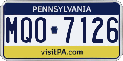 PA license plate MQO7126