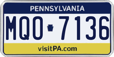 PA license plate MQO7136