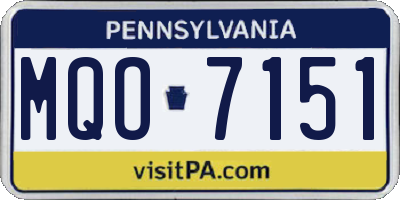 PA license plate MQO7151