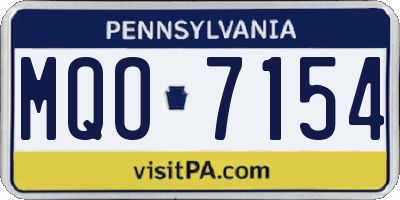 PA license plate MQO7154