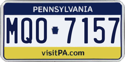 PA license plate MQO7157