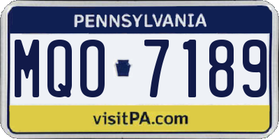 PA license plate MQO7189