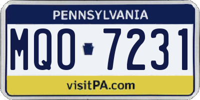 PA license plate MQO7231