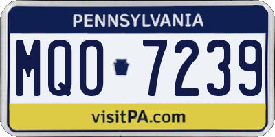 PA license plate MQO7239