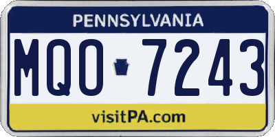 PA license plate MQO7243