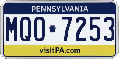 PA license plate MQO7253