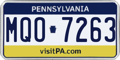 PA license plate MQO7263