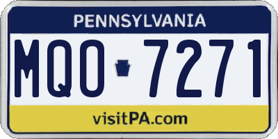 PA license plate MQO7271