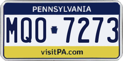 PA license plate MQO7273