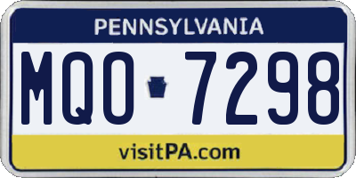 PA license plate MQO7298