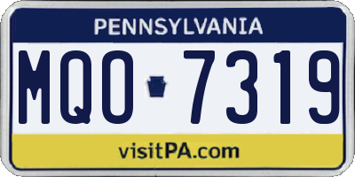 PA license plate MQO7319