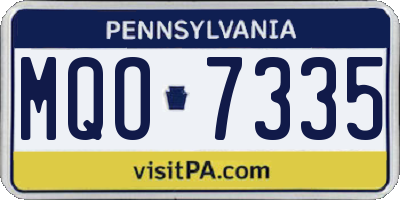 PA license plate MQO7335