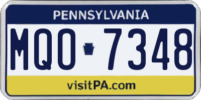 PA license plate MQO7348
