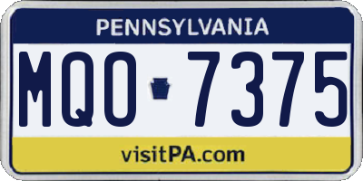PA license plate MQO7375