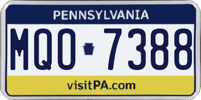 PA license plate MQO7388