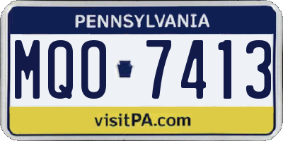 PA license plate MQO7413