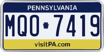 PA license plate MQO7419