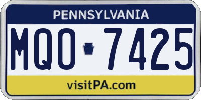 PA license plate MQO7425