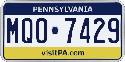 PA license plate MQO7429