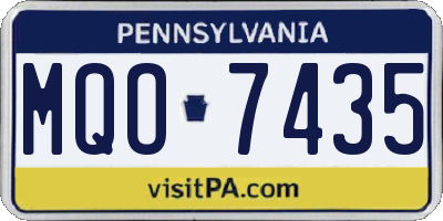 PA license plate MQO7435