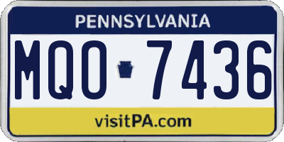 PA license plate MQO7436