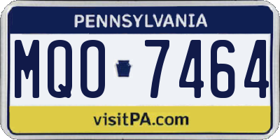 PA license plate MQO7464