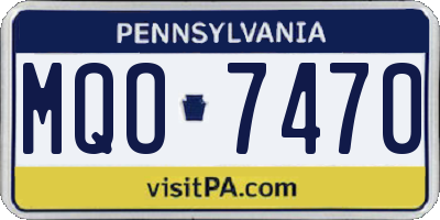 PA license plate MQO7470