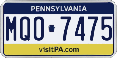 PA license plate MQO7475
