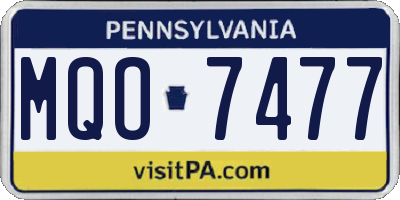 PA license plate MQO7477