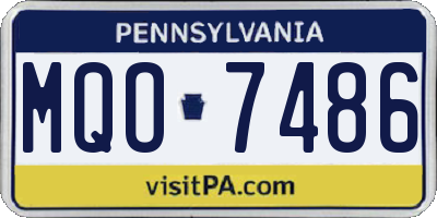 PA license plate MQO7486