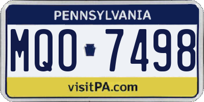 PA license plate MQO7498