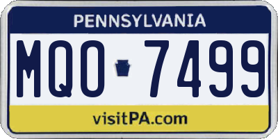 PA license plate MQO7499