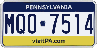PA license plate MQO7514