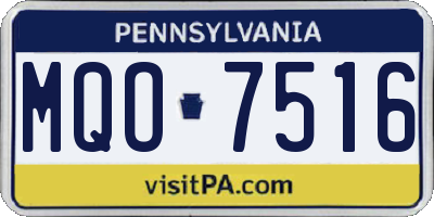 PA license plate MQO7516