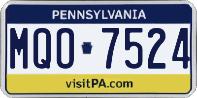 PA license plate MQO7524