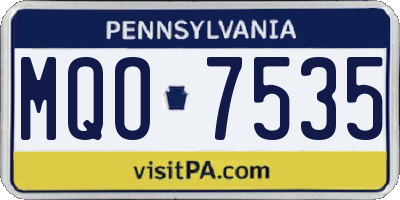 PA license plate MQO7535