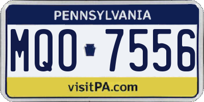 PA license plate MQO7556